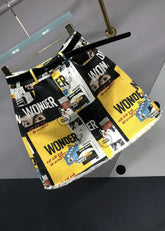 Yellow Street – Jeansrock mit Patchwork-Grafiktaschen